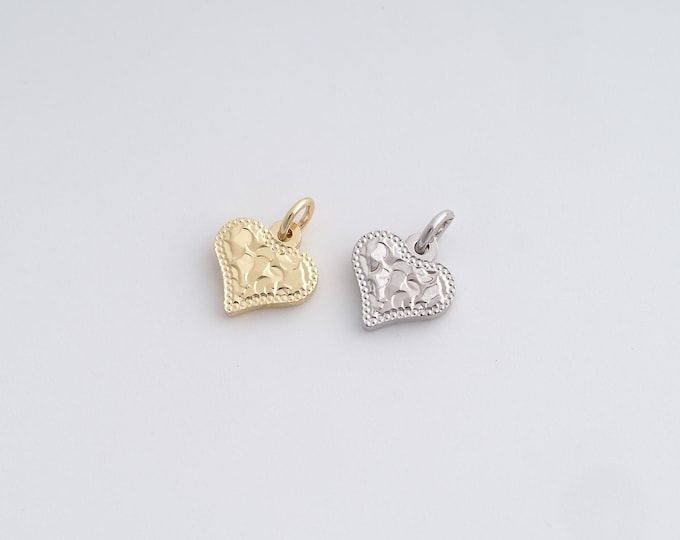 Heart Charm,Heart Pendant, 18K Gold Filled Love Necklace,DIY Jewelry Accessories,11x8.5x1.6mm
