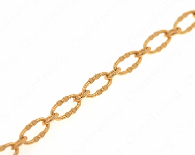 1 Meter, Exquisite Chain Necklace,18K Gold Filled Chain,Honeycomb Twisted Chain, Welded Chain,DIY Jewelry Supplies,9.5x4.8x1mm