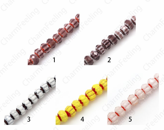 Round Spacer Beads, Flower Beads, Murano Glass Beads, Thousand Flower Glass Beads, Beaded Jewelry, DIY Jewelry Supplies, 10mm
