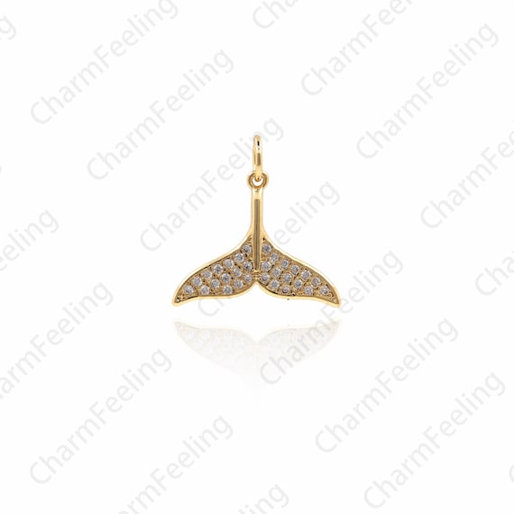 Pendentif Breloque Baleine En Or 18k Avec émail - Poinçon Tête D'aigle, 1.7g, Occasion Proche Du Neuf