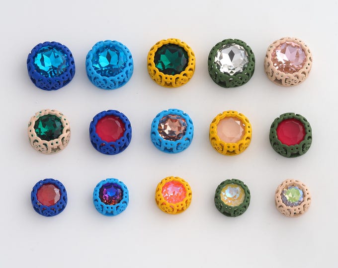 10 pcs 18K Gold Filled Gemstone Spacer Beads,Round Gemstone Beads,Round Beads,DIY Jewelry Supplies,10/12/14mm