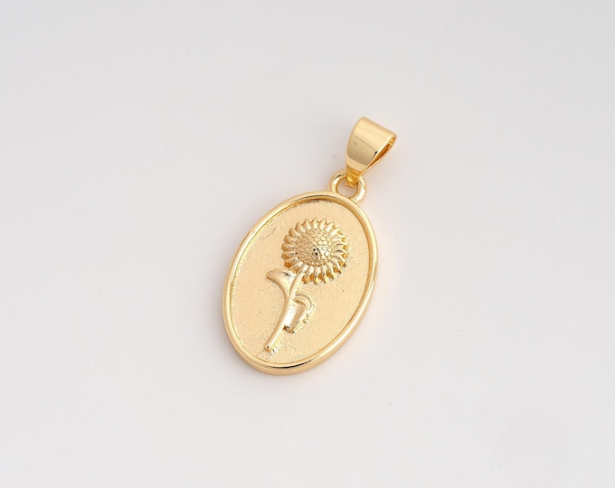 5 pcs Flower Pendant,Flower Pendant,18K Gold Filled Flower Charm,DIY Jewelry Accessories,25x13x3.2mm