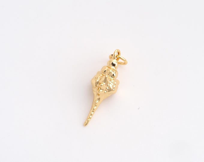 Conch Pendant,Conch Pendant,18K Gold Filled Conch Charm,DIY Jewelry Accessories,24.4x8.8x7mm