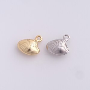 Gold Muschel Anhänger, Strand Charme, 18K Gold Filled Strand Halskette, Muschelkette, Muschel Charm, DIY Schmuck Zubehör, 15.2x13x5.5 mm