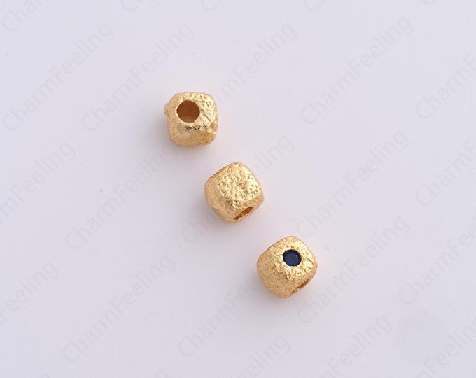 5 pcs Gold Square Spacer Beads, 18K Gold Filled Tube Beads,Dainty Square Bracelet Necklace Spacer Beads, DIY Jewelry Supplies,5x4.8mm