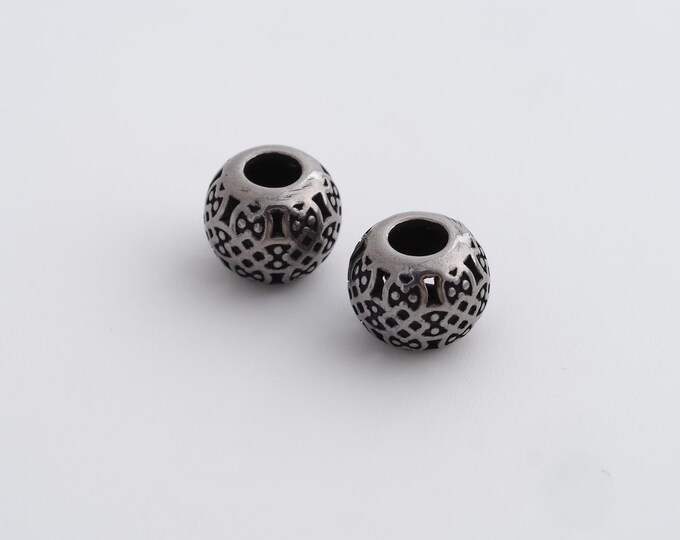 Retro Ball Beads,Retro Round Spacer Beads,Round Ball Beads,DIY Jewelry Accessories 9.6x7.8mm