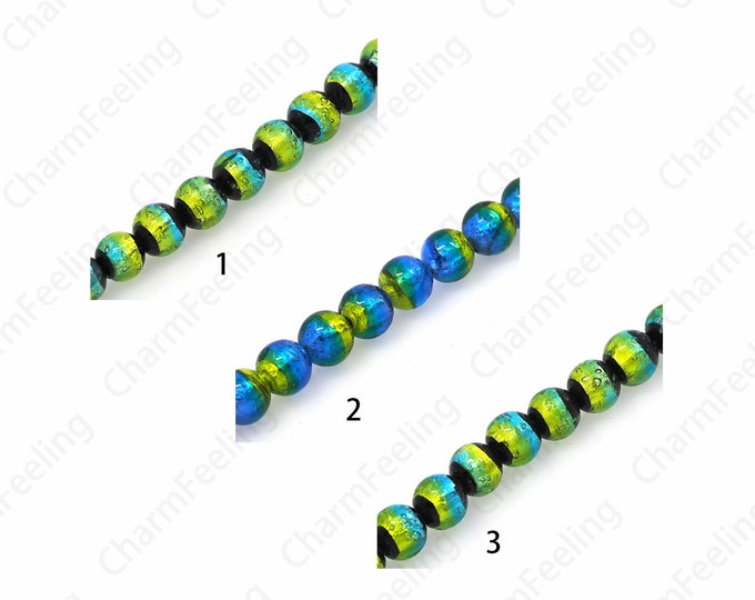 Gold Persian Glass Beads,Murano Spacer Beads,Glass Jewelry,Necklace Beads,Glass Spacer Beads,DIY Beading Supplies,8/10/12mm