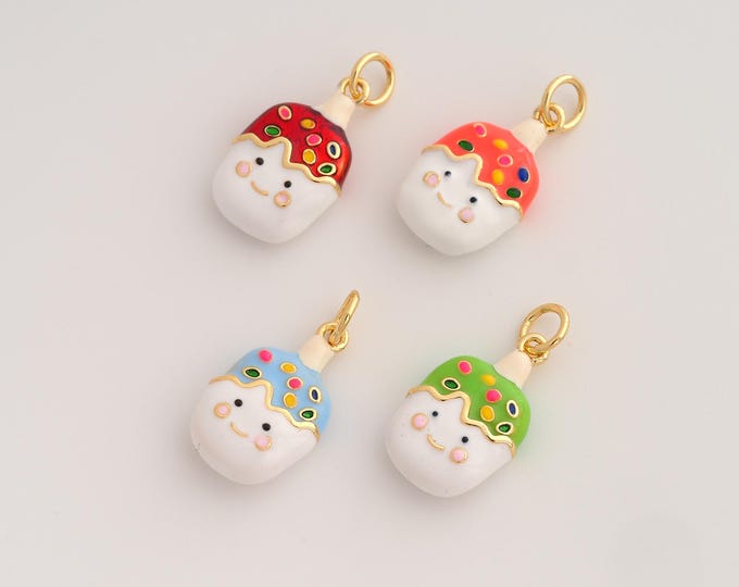 Enamel Ice Cream Pendant,Dessert Pendant,18K Gold Filled Ice Cream Charm,DIY Jewelry Accessories,20.3x10x4.6mm