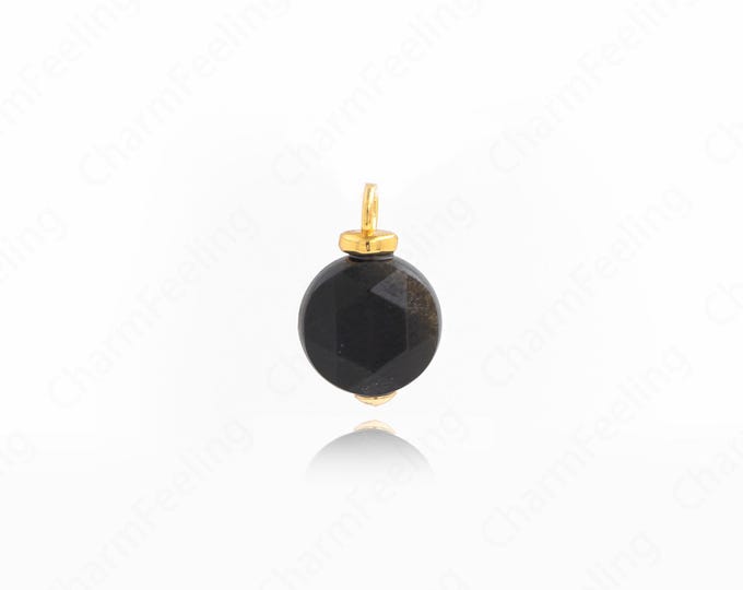 Natural Stone Pendant,Ball Charm, Ball Necklace, 18K Gold Filled Ball Jewelry,DIY Jewelry Supplies, 15.5x10x5mm