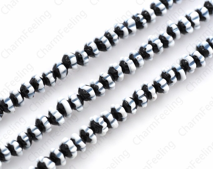 Beaded Jewelry, Round Spacer Beads, Flower Beads, Murano Glass Beads, Thousand Flower Glass Beads, DIY Jewelry Supplies,6\8\10\12mm