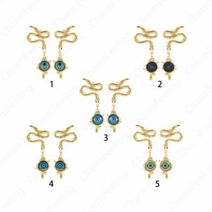 Snake Eye Oorbellen, 18K Gold Filled Snake Oorbellen, Drop Oorbellen, DIY Sieraden Maken Accessoires 66.5x27.5x5mm