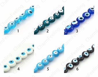Eye Spacer Beads, Turkey Eye Glass Beads,Eye Glass Beads, Murano Glass Jewelry, Glass Beads,  DIY Beading Supplies,14x9mm\16x9mm