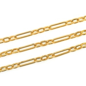 18k Gold Jumbo Link Büroklammer Kette ， Büroklammer Kette Halskette ， DIY Schmuck Schmuckherstellung halbfertige Kette 6 mm 1 Meter