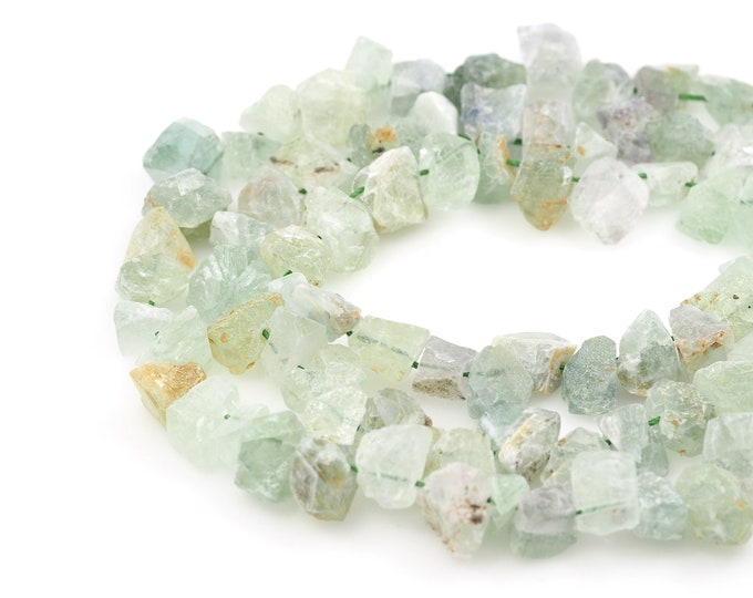 Cyan Crystal Bead,Rough Cyan Crystal Gem, Gem Chain, Natural Stone Necklace, Natural Stone Bead, DIY Gem Making Accessories, 7-10x10-15mm