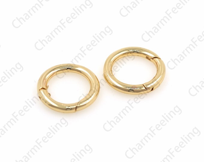 18K Filled Gold Round Clasp, Gold Round Clasp, Yellow Ring Clasp, Necklace Clasp, Jewelry Clasp 17.8x2.5mm 1pcs