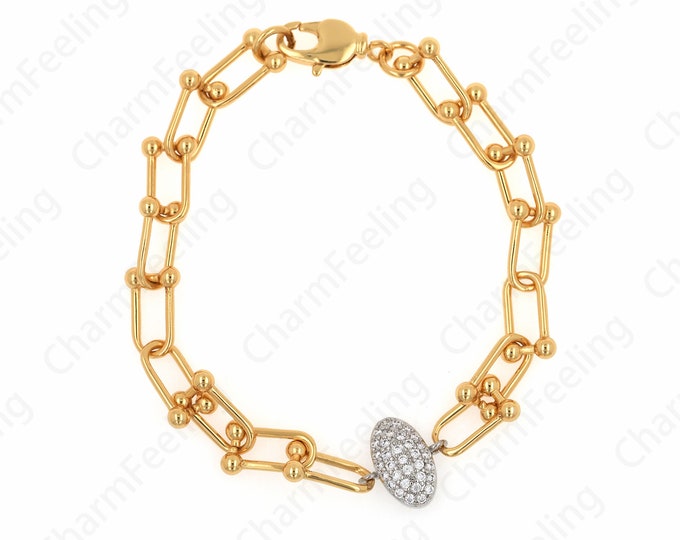Girls' Bracelet, 18K Gold Filled Cuban Chain Bracelet, Men's Bracelet, Cuban Link Bracelet, Gift For Her