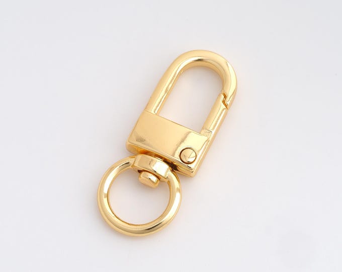 Lock Push Door Clasp, Spring Clasp, 18K Gold Filled Snap Clasp, DIY Jewelry Making Supplies, 41.2x15x6.2mm
