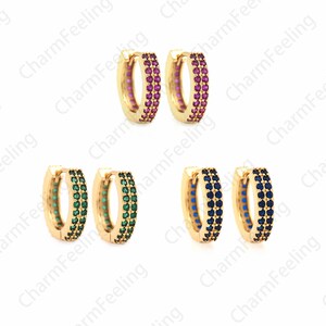 Zircon Earrings,Micropave CZ Gold Earrings,18K Gold Filled Round Earrings,Hollow Earrings,Earring Charm,DIY Jewelry Accessories,16x18x3.5mm