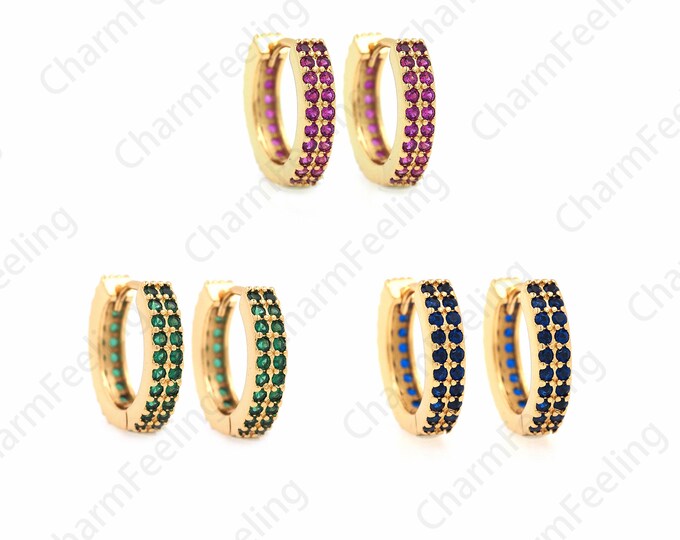 Zircon Earrings,Micropave CZ Gold Earrings,18K Gold Filled Round Earrings,Hollow Earrings,Earring Charm,DIY Jewelry Accessories,16x18x3.5mm