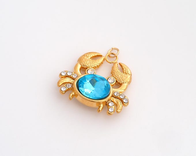 Crab Pendant,Marine Life Pendant,18K Gold Filled Crab Charm,DIY Jewelry Accessories,25x23.5x7.5mm