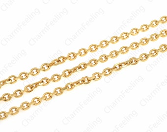 1 Meter,18K Gold Filled 8-Ring Chain Necklace,  Layered Necklace, Chain Chain, Brass Chain, Classic Chain Necklace 6x7.5mm