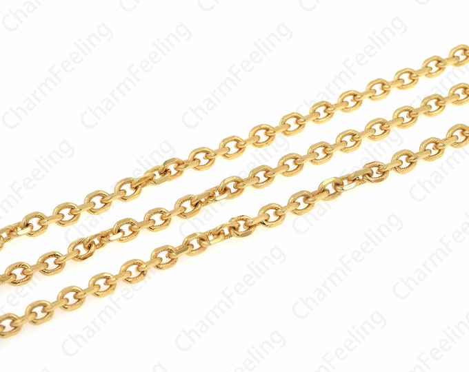 1 Meter,18K Gold Filled 8-Ring Chain Necklace,  Layered Necklace, Chain Chain, Brass Chain, Classic Chain Necklace 6x7.5mm