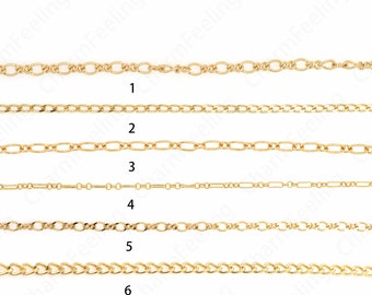 1 Meter,Sailor Chain,  18K Gold Filled Round Chain, Unfinished Chain, Curb Chain, Square Chain, DIY Jewelry Supplies
