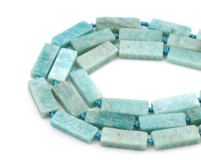 Amazon Square Beads, Rectangular Gemstone Chain, Cuboid Natural Stone Chain, DIY Bracelet Accessories, 10-12x30-32mm
