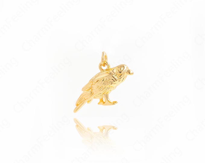18K Gold Filled Animal Pendant,Bird Charm,Bird Pendant, DIY Jewelry Accessories, 14x19x5.8mm