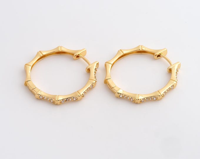 18K Gold Filled Round Earrings, Hugging Hoop Earring, Dainty Earrings,31x30x3.2mm