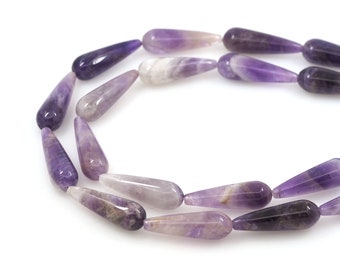 Light Purple Teardrop,Natural Gemstone Teardrop Chain,Drop-Shaped Gemstone Chain,Gemstone Necklace, DIY Bracelet Accessories, 10x30mm