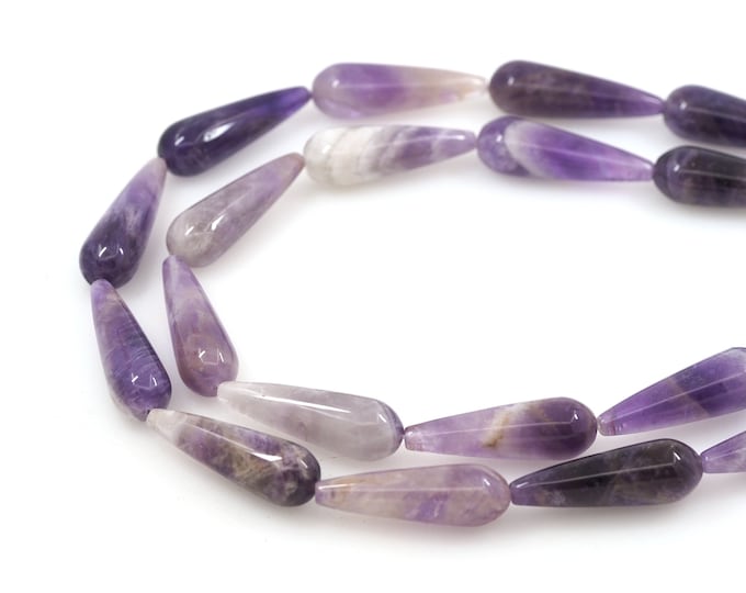 Light Purple Teardrop,Natural Gemstone Teardrop Chain,Drop-Shaped Gemstone Chain,Gemstone Necklace, DIY Bracelet Accessories, 10x30mm