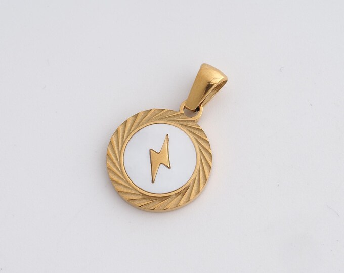 Stainless Steel Lightning Pendant,Lightning Charms,Enamel Lightning Charm, DIY Jewelry Supplies, 23x15x1.8mm