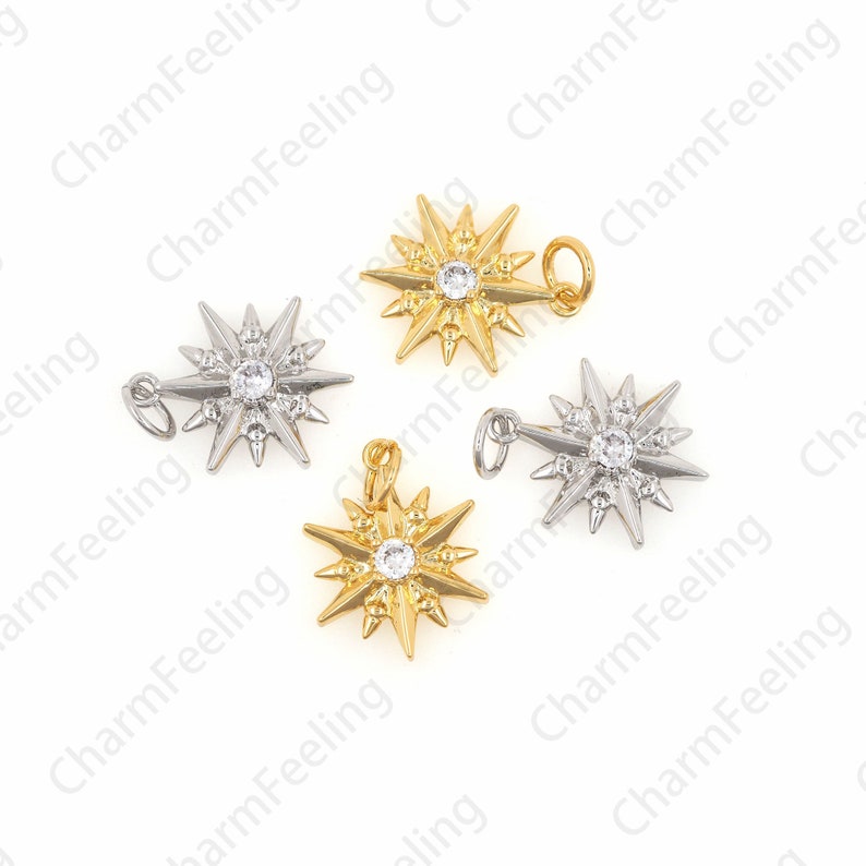 Polaris Charm Polaris Pendant Venus Necklace Polaris Necklace 19.5\u00d712.2\u00d73.8mm 1pcs Micro-Pave Polaris Pendant