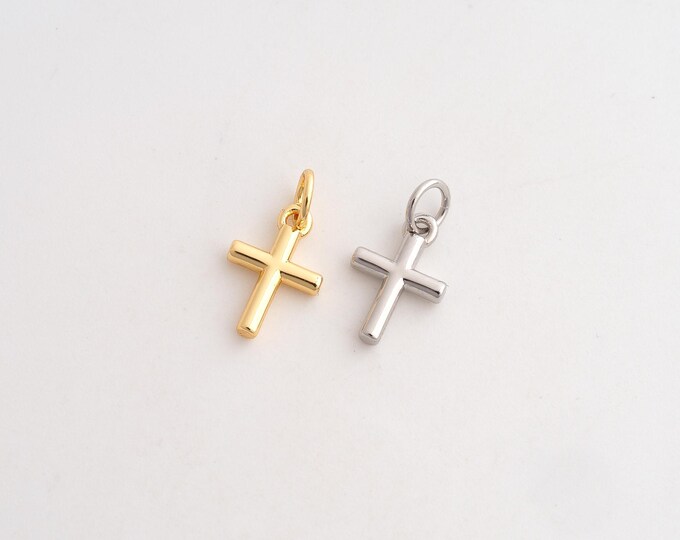 5 pcs Cross Pendant,Religious Pendant,18K Gold Filled Christian Charm,DIY Jewelry Accessories,15.7x8.3x2.3mm