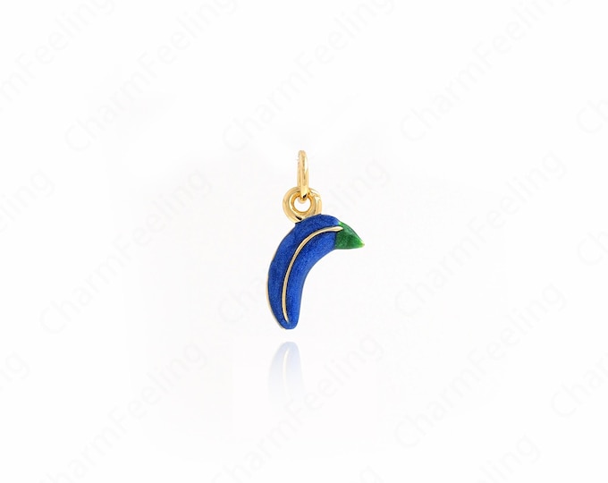 Enamel Banana Pendant,Fruits Pendant,18K Gold Filled Fruits Charm,DIY Jewelry Supplies,16.6x8.5x3mm