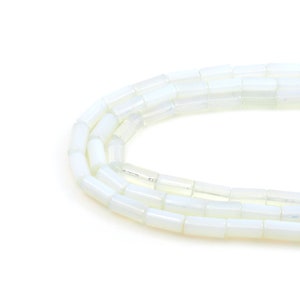 Perles d’opale blanche, perles cylindriques, chaînes en pierres précieuses, colliers en pierre naturelle, colliers en pierres précieuses, accessoires de bracelet DIY, 8x16mm