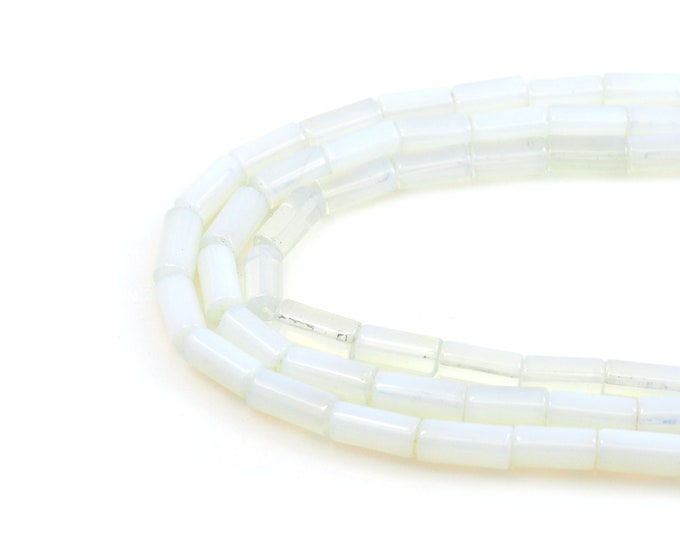 White Opal Beads, Cylindrical Beads, Gemstone Chains, Natural Stone Necklaces,Gemstone Necklaces, DIY Bracelet Accessories, 8x16mm