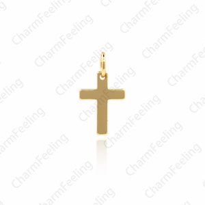 18K Gold-Plated Cross Pendant, Cross Necklace, Inverted Triangle Pendant, Cross Charm, Triangle Charm, DIY Jewelry Making Accessories 1pcs Cross pendant