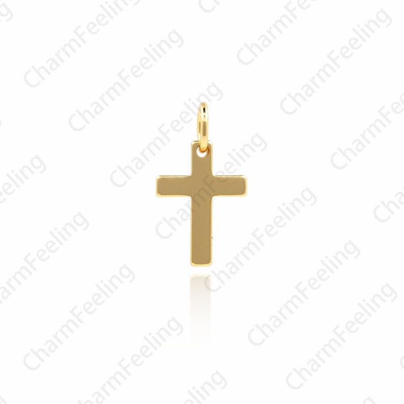 18K Gold-Plated Cross Pendant, Cross Necklace, Inverted Triangle Pendant, Cross Charm, Triangle Charm, DIY Jewelry Making Accessories 1pcs Cross pendant