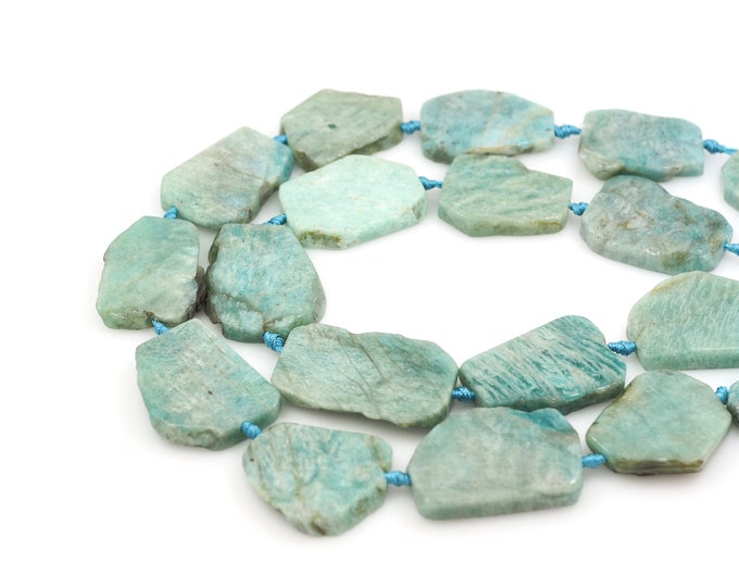 Amazon Flat Gemstone Bead, Flat Gemstone Chain, Irregular Bead, Gem Charm, Natural Stone Chain, DIY Bracelet Necklace Accessories