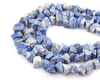 Raw Lapis Lazuli Rough Stone,Rough Lapis Lazuli Bead,Natural Stone Bead,Gem Chain,DIY Gem Making Accessories,7-10x10-15mm