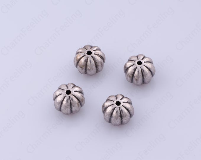 18K Gold Filled Pumpkin Spacer Beads, Pumpkin Bracelet, Retro Style Charm, Pumpkin Jewelry, DIY Jewelry Making Accessories 10x8mm