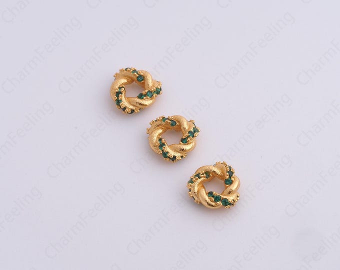 Gold Twist Spacer Beads, 18K Gold Filled Flat Beads,Dainty Twist Bracelet Necklace Spacer Beads, DIY Jewelry Supplies,7.5x2.8mm