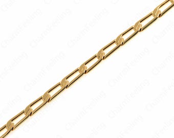 1 Meter Chain Necklace, Brass Chain, Welded Chain,18K Gold Filled Cuban Chain Necklace, Chain Necklace DIY Jewelry Supplies 16x8.5x4mm
