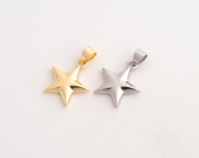 5 pcs Star Pendant,Celestial Pendant,18K Gold Filled Starburst Charm,DIY Jewelry Accessories,21x14.6x2.8mm
