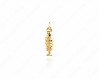 Fish Jewelry, Dainty Fish Necklace, Tropical Fish Pendant, 18K Gold Filled Fish Pendant,Marine Life Jewelry, 17x4.5x3.4mm