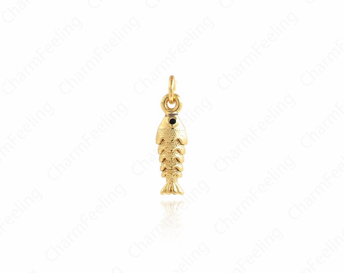 Fish Jewelry, Dainty Fish Necklace, Tropical Fish Pendant, 18K Gold Filled Fish Pendant,Marine Life Jewelry, 17x4.5x3.4mm