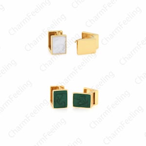 1 Pair,Enamel Earrings,namel Charm, 18K Gold Filled Square Earrings,Geometric Earrings,Earrings,Piano Earrings,12.8x9.2x12mm