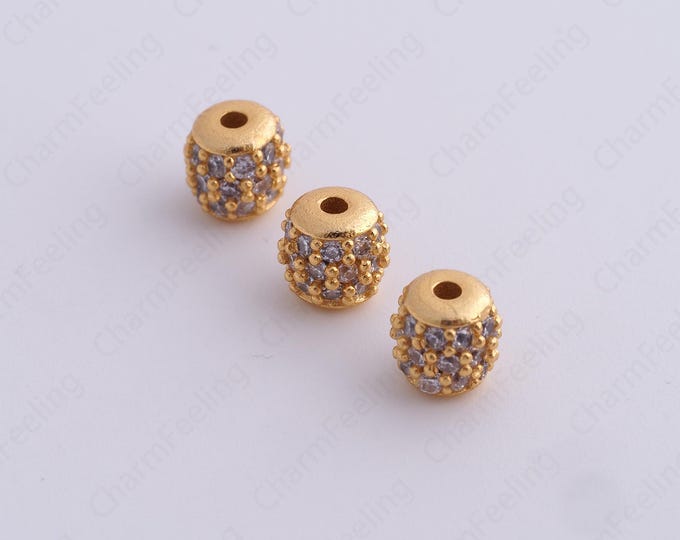 Gold Round Spacer Beads, 18K Gold Filled Tube Beads,Dainty Round Bracelet Necklace Spacer Beads, DIY Jewelry Supplies,6.2x6mm